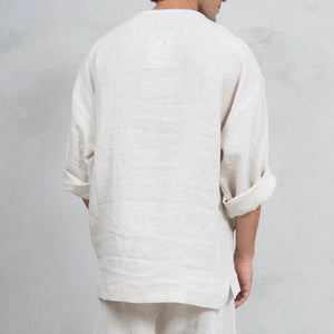 Men's Loose Linen Tunic Shirts