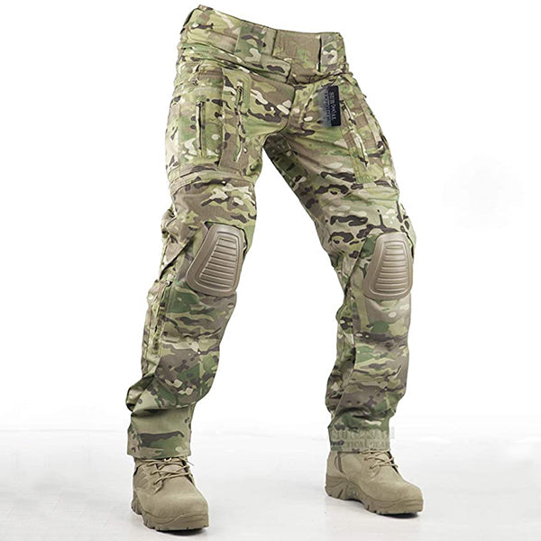 Survival Tactical Gear Pants with Knee Pads Hunting Paintball Airsoft BDU Military Camo Combat Trousers for Men