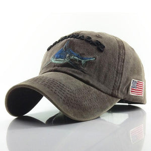 Mens Casual Baseball Cap with Shark Embroidery