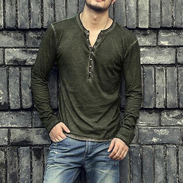 Men's V Collar Sleeve T-shirt