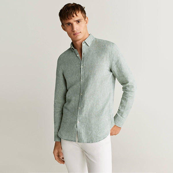 100% Linen Classic Collar Regular Fit Basic Shirt