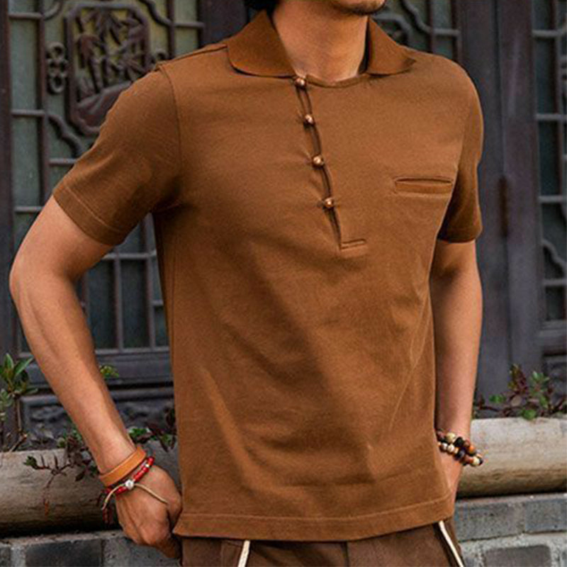 Men High-End Cut Neckline T-shirt