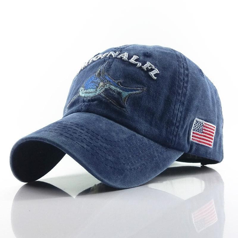 Mens Casual Baseball Cap with Shark Embroidery