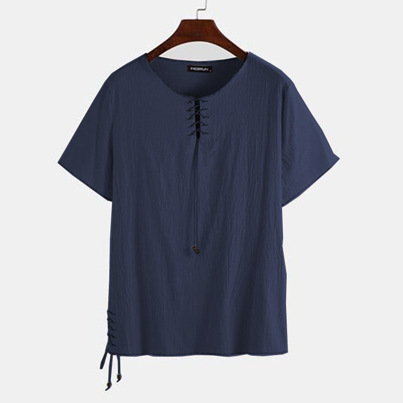 Men's Loose Rope Linen T-Shirts