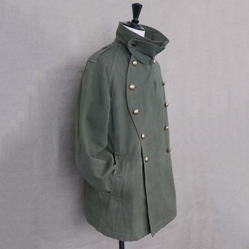 1940s French Army Motorcycle Canvas Coat