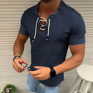 Denim Blue V Neck T-shirts