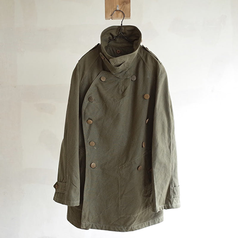 1940s French Army Motorcycle Canvas Coat