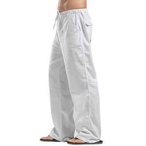 Men's linen large size pocket trousers