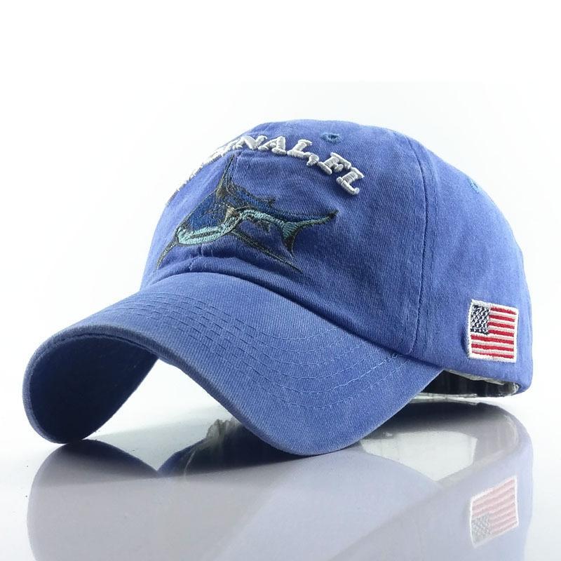 Mens Casual Baseball Cap with Shark Embroidery