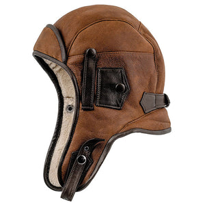 Genuine Leather Aviator Trapper Cap with Mask and Collar