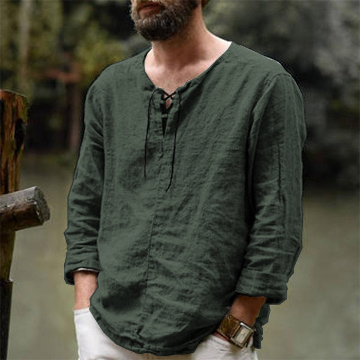 Men's Long Sleeve Linen Shirt