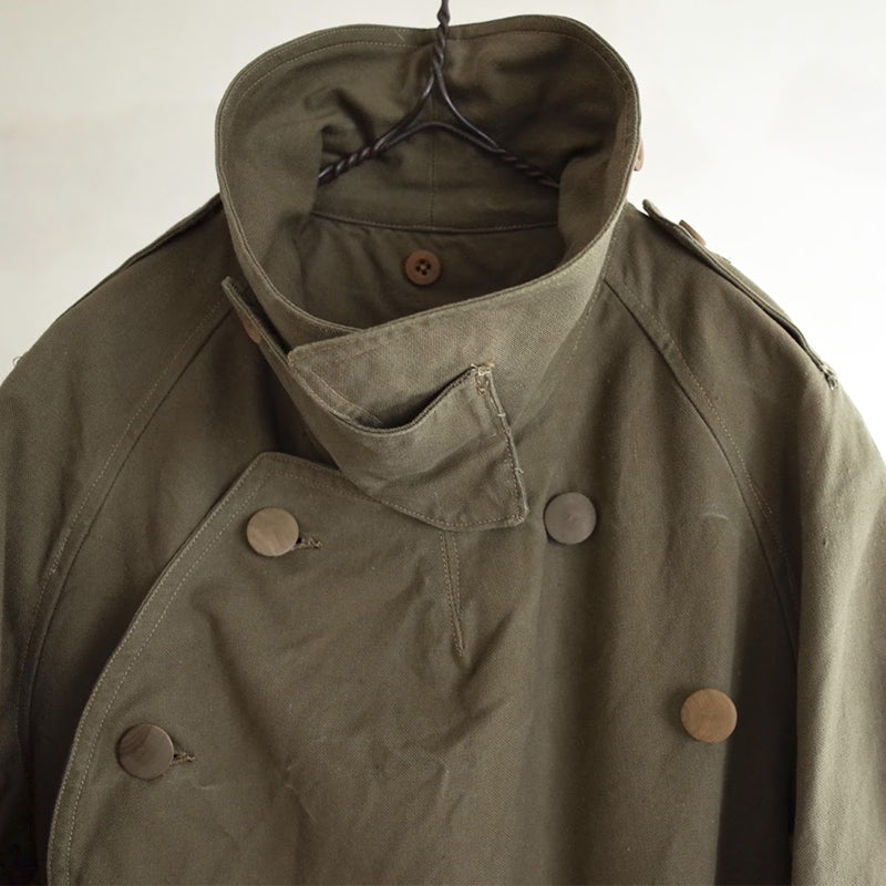 1940s French Army Motorcycle Canvas Coat