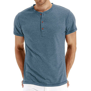 Men's Casual Front Placket Short/Long Sleeve Henley T-Shirts