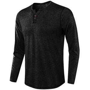 Men's Long Sleeve Crewneck Henley Shirt